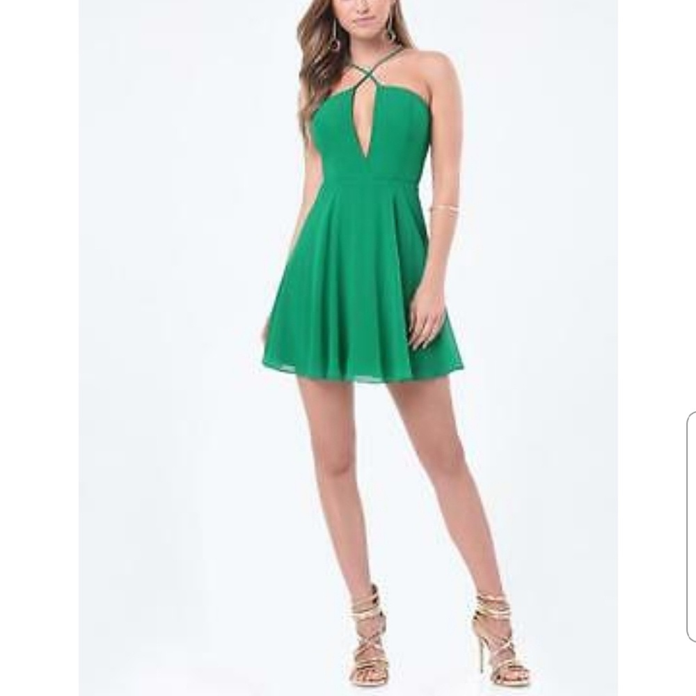 NWT Bebe Green Skater dress sz Small (US 4)